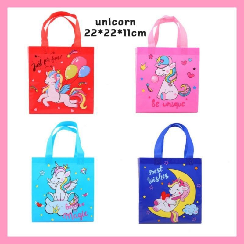 TAS SOUVENIR ULTAH ANAK LUCU GODDIE BAG ULTAH ANAK TEMA DINO| MERMAID| UNICORN/JUNGLE