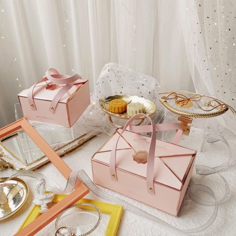 PACKAGING BOX TENTENG PINK/ MERAH  UNIK EXCLUSIVE BOX / KOTAK KUE TENTENG