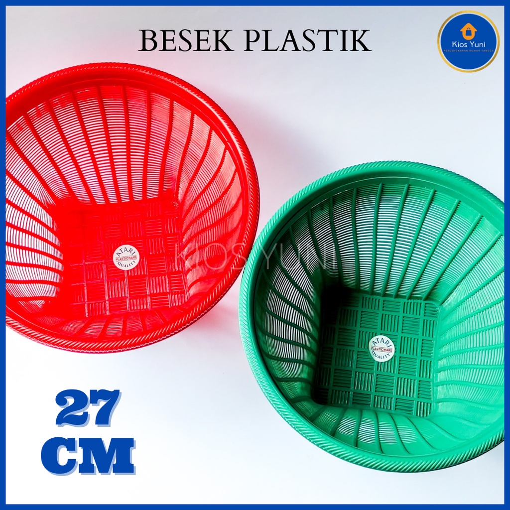 Besek Plastik Besar (27 CM) Merek Atari / Besek Nasi / Bakul Nasi Plastik / Tempat Nasi Plastik / Wa