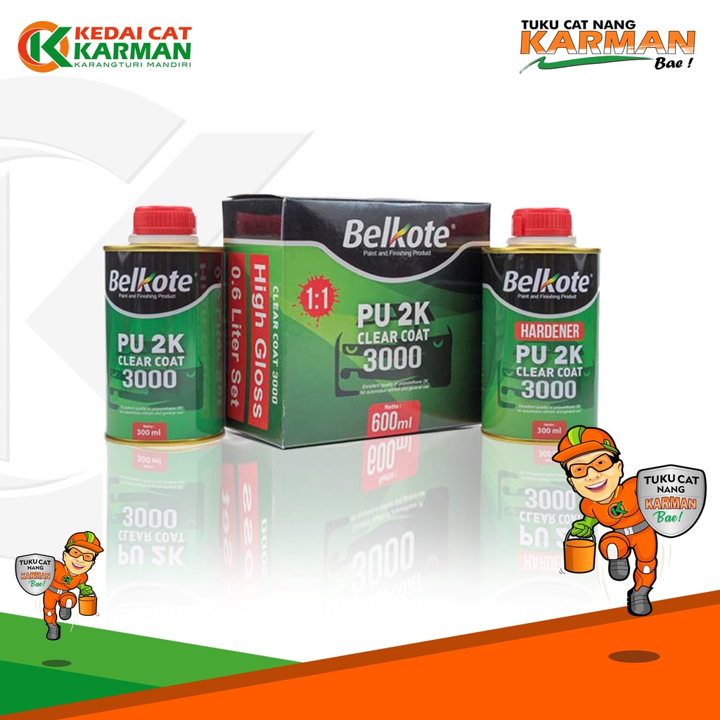 Clear Belkote PU 2K Clear Coat 3000 600ml