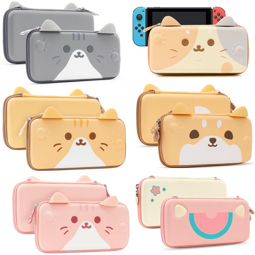 Geekshare Tas Penyimpanan Nintendo Switch Portable Bentuk Telinga Kucing