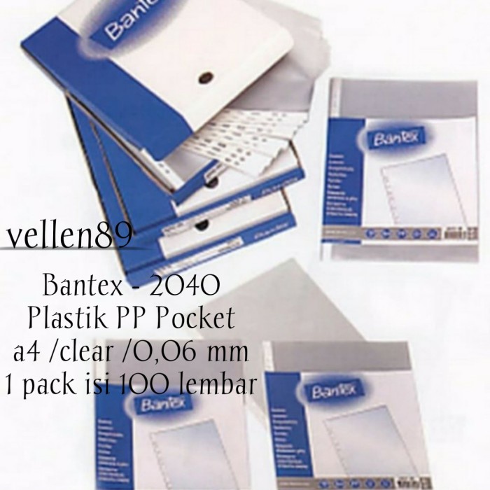 

PLASTIK PP POCKET A4 ISI 100 LEMBAR MERK BANTEX 2040
