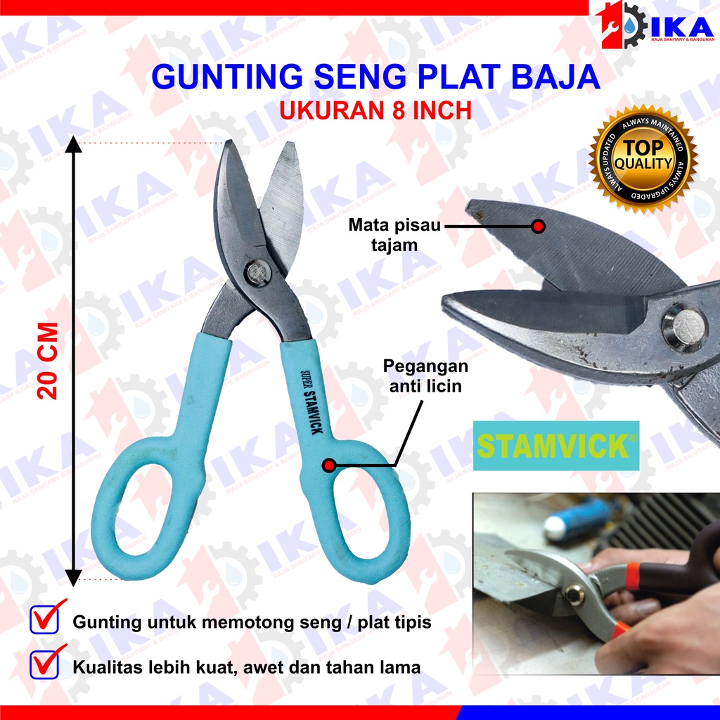 Tang Potong Kawat Baja Ringan-Gunting Plat Seng 8 Inci 10 Inch STAMVICK l Tinman Snip /gunting seng