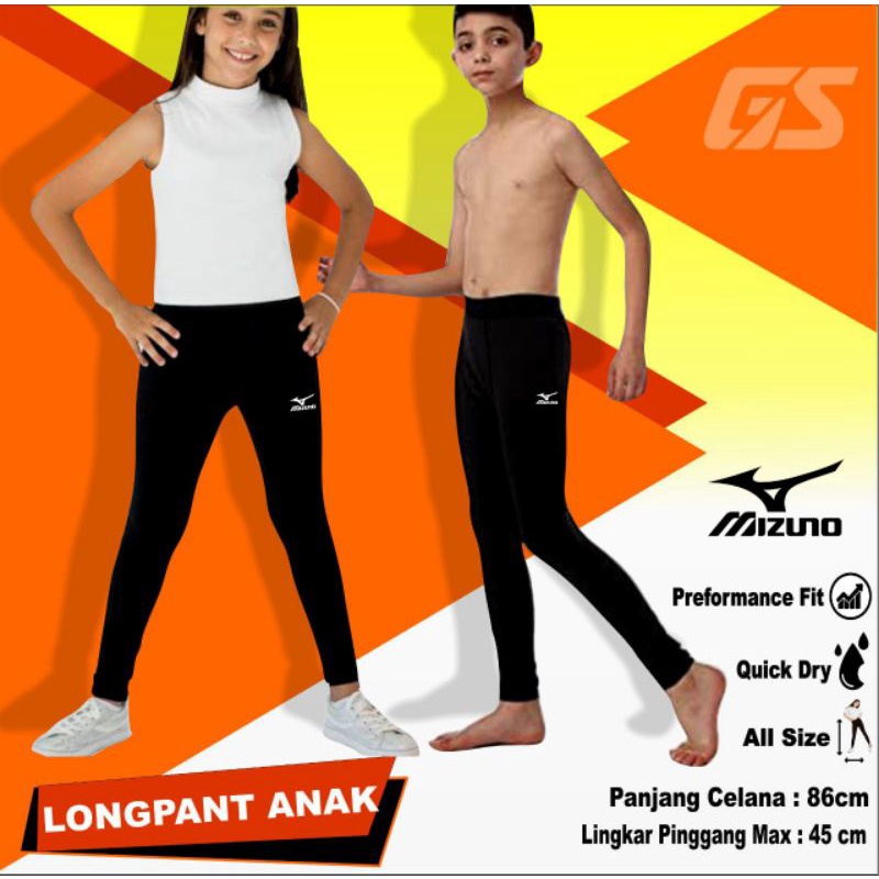 Leging anak polos hitam - celana panjang anak olahraga - leging olahraga renang badminton voli ftsl