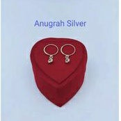 (COD)Anting kenip anak&amp;remaja warna rose gold gantung mata perak asli 925/silver lapisan mas kuning murni