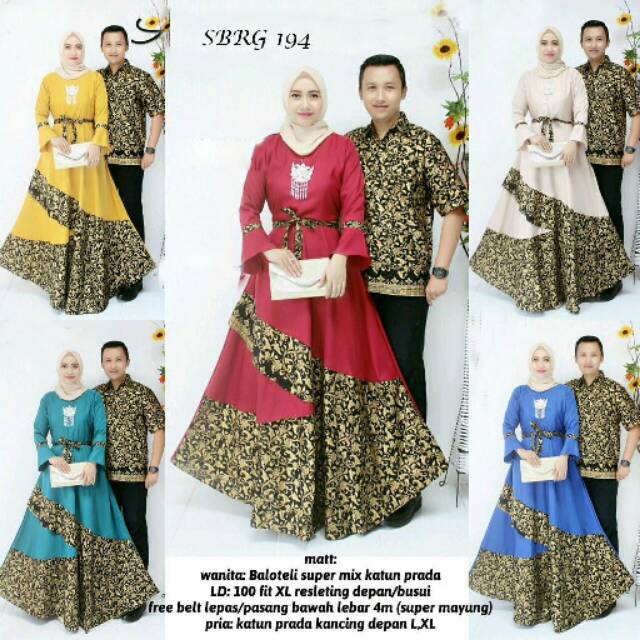 Couple batik gamis prada 194