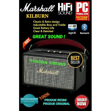 Dijual Marshall Kilburn Bluetooth Portable Speaker Diskon