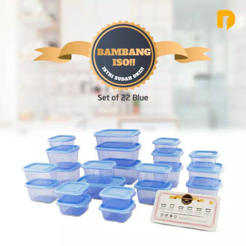 Bambang Iso Set of 22 Pcs Biru Food Container
