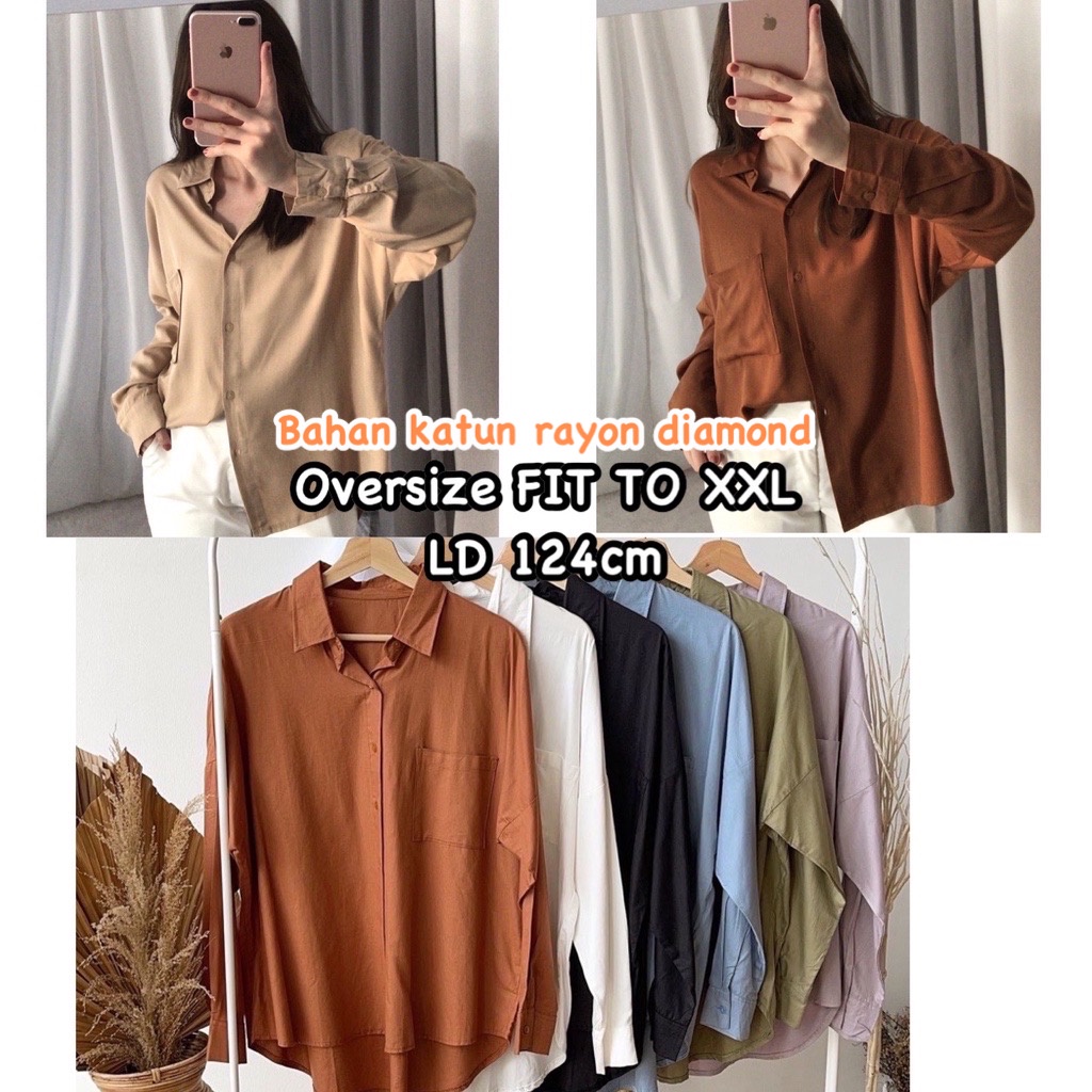 GFS RESTOCK BEST SELLER GOLDY RAYON DIAMOND LONGSHIRT OVERSIZE