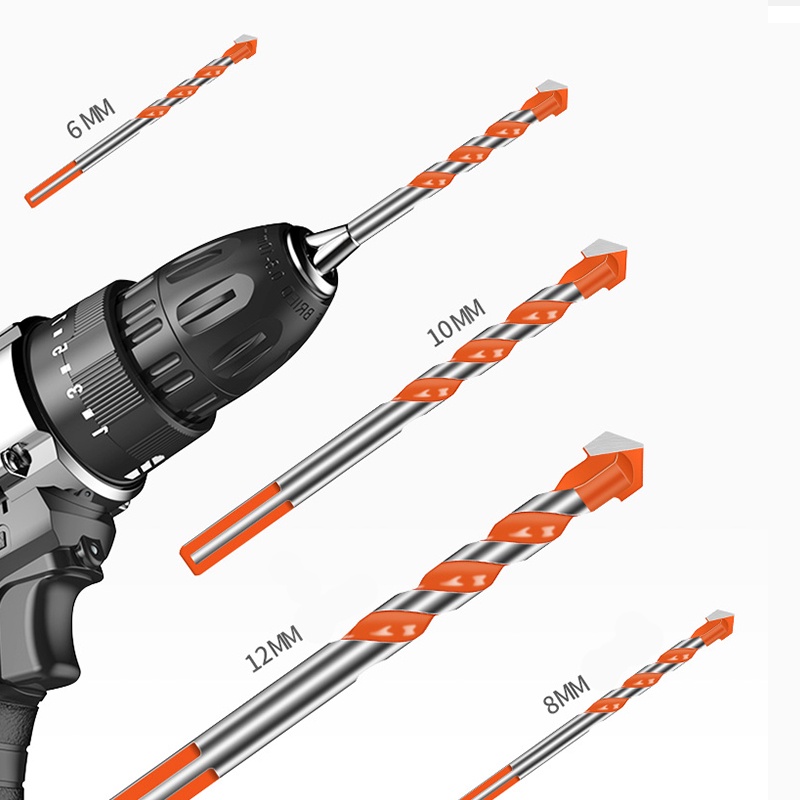 ISKU Mata Bor Drill Set 5 Pcs Multi Purpose Bor Besi Kayu Beton Multifungsi HSS Triangle Tipped Besi Kayu Beton Keramik Plastik Aluminiummata bor set multifungsi