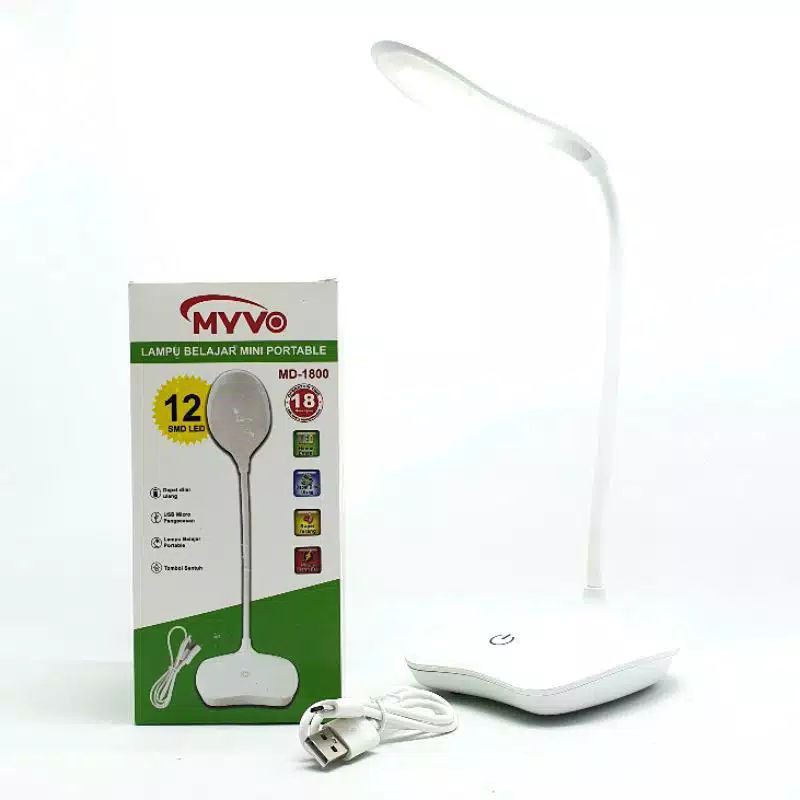 LAMPU MEJA BELAJAR PORTABLE MYVO, BISA DI CHARGE,