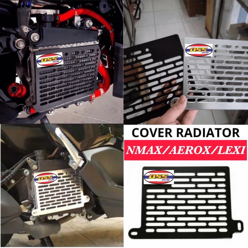 PROMO COVER TUTUP RADIATOR OSS RACING CNC FREE BAUT DAN BOSHING NMAX AEROX LEXI