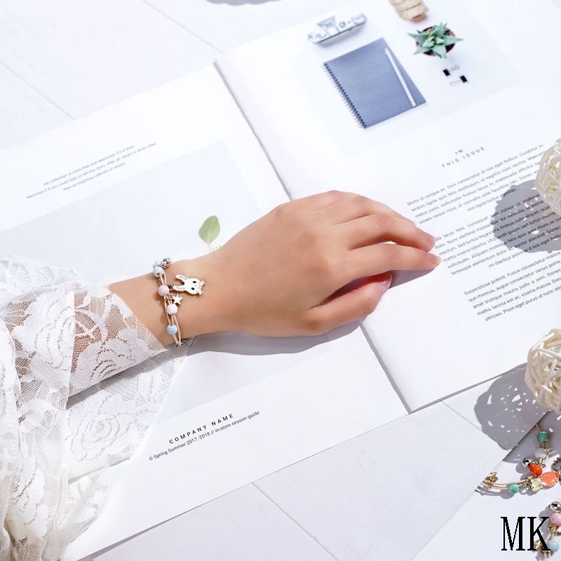 Gelang couple Daisy etnik bead Tali Gelang Wanita persahabatan Korea Braided Bracelet/Friendship Adjustable Fashion Aksesoris - MK-4