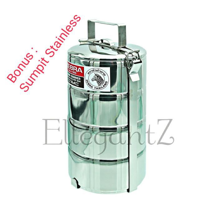 RANTANG MAKAN STAINLESS STEEL ZEBRA 4 SUSUN DIAMETER 14cm ( 150144 )
