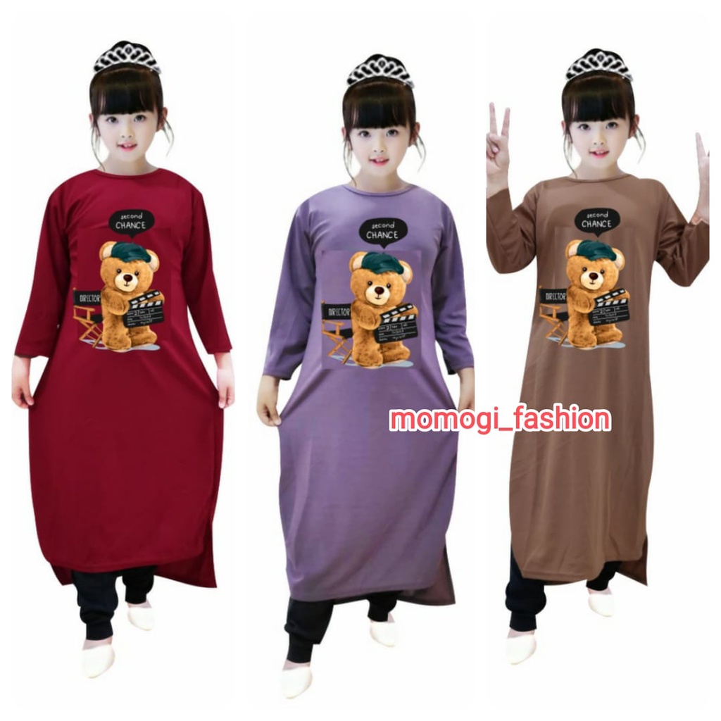 MOMOGI- MIDI DRESS ANAK PRINTING DTF / LONG TUNIK ANAK (Usia 5-10th)