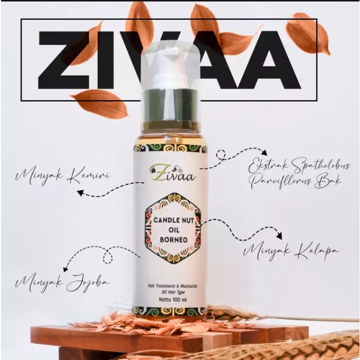 ZIVAA CANDLE NUT OIL BORNEO PENGHILANG UBAN / ANTI / PENGHITAM RAMBUT UBAN PERMANEN