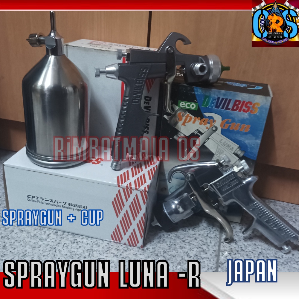 Spray Gun Gravity Devilbiss SPRAYGUN Luna - R Gravity Made Japan/ Luna - R -245-1.5mm G Gravity dan 1.8mm /Alat spray Cat Alat semprot cat spay gun cat LVMP Original