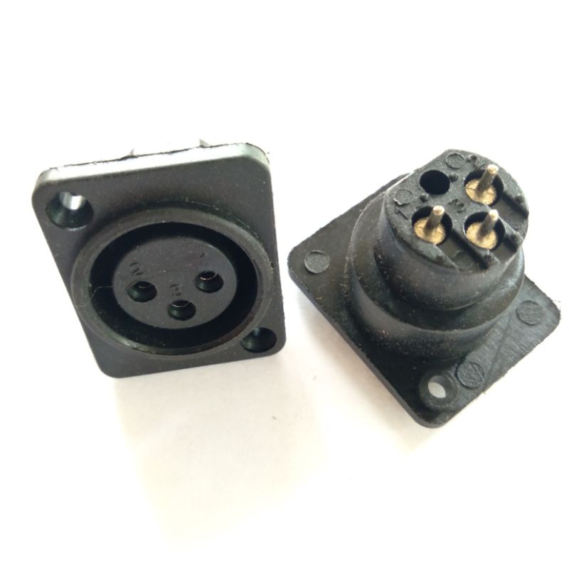 soket XLR female kaki lurus (input)