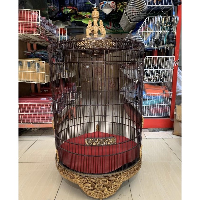 SANGKAR KANDANG BURUNG UKIR FIBER MURAI BATU NO 3