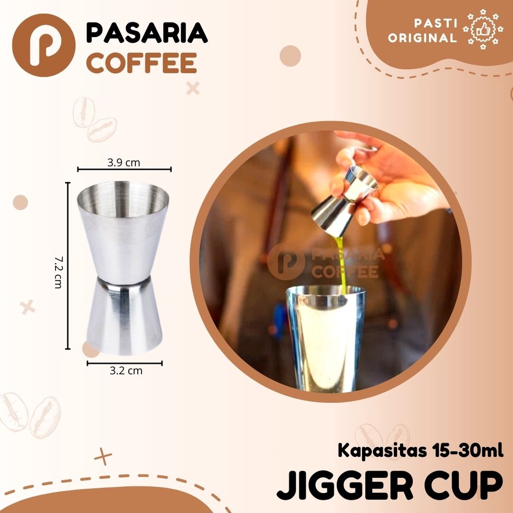 JIGGER MEASURE CUP 15ml/30ml/Gelas Takar/Penakar Sirup/Minuman Stainless