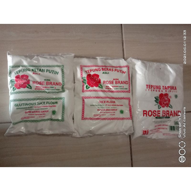 TEPUNG BERAS ROSE BRAND 500 gram / Tepung Tapioka / Tepung Ketan Putih