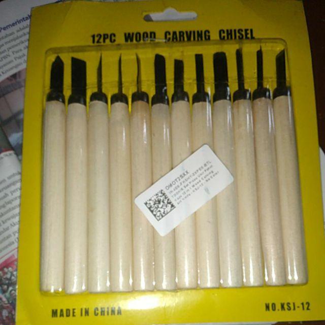 Set Pisau Ukir Pahat Kayu 12 In 1 Wood Carving Art Knife