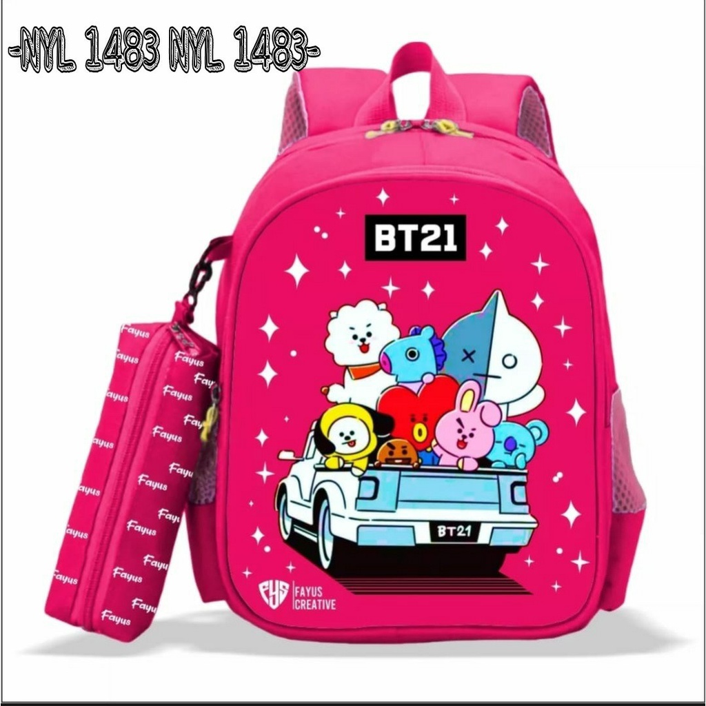 TS STORE-PROMO TERMURAH TAS RANSEL SEKOLAH PAUD ANAK PEREMPUAN GAMBAR BT21 AJAIB BAHAN KAIN SPONGE TAHA