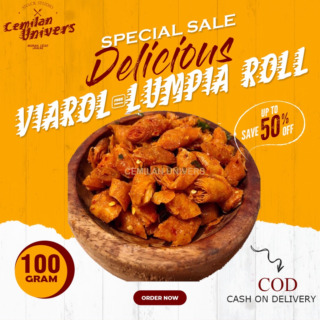 

Viaroll/Lumpia roll pedas daun jeruk gurih pedas lezat dan murah 100gram by cemilan univers