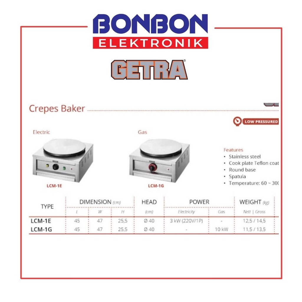 GETRA Electric Crepes Baker LCM-1E /Mesin Listrik untuk Membuat Crepes