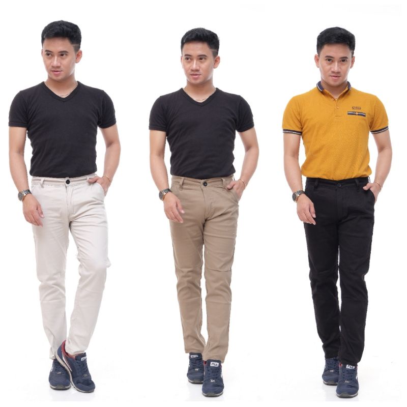 CELANA CHINO PANJANG PRIA STRETCH MELAR NGARET