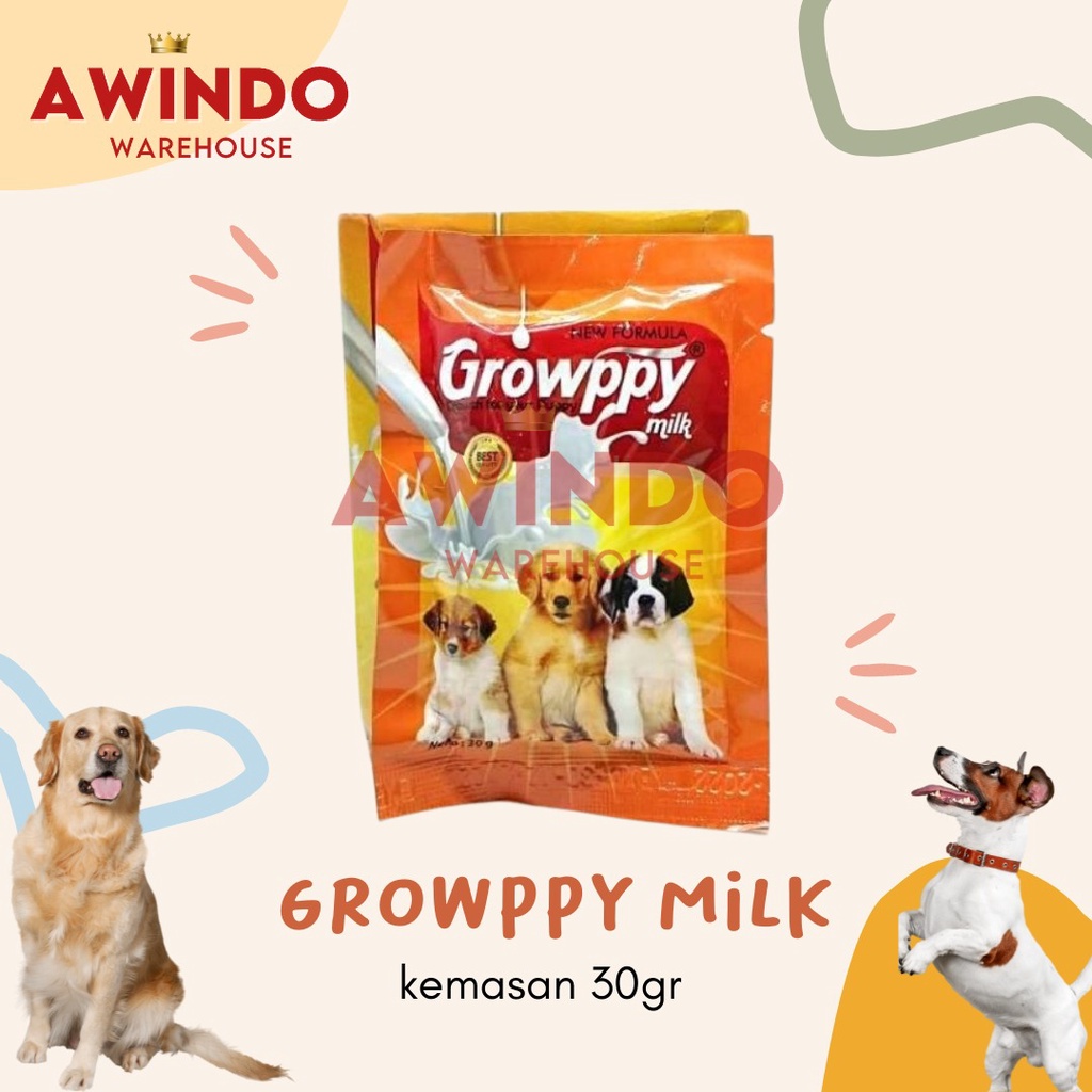 GROWPPY ANJING 1 SACHET - Susu Anak ANJING Baby DOG Milk 30gr 30 gr
