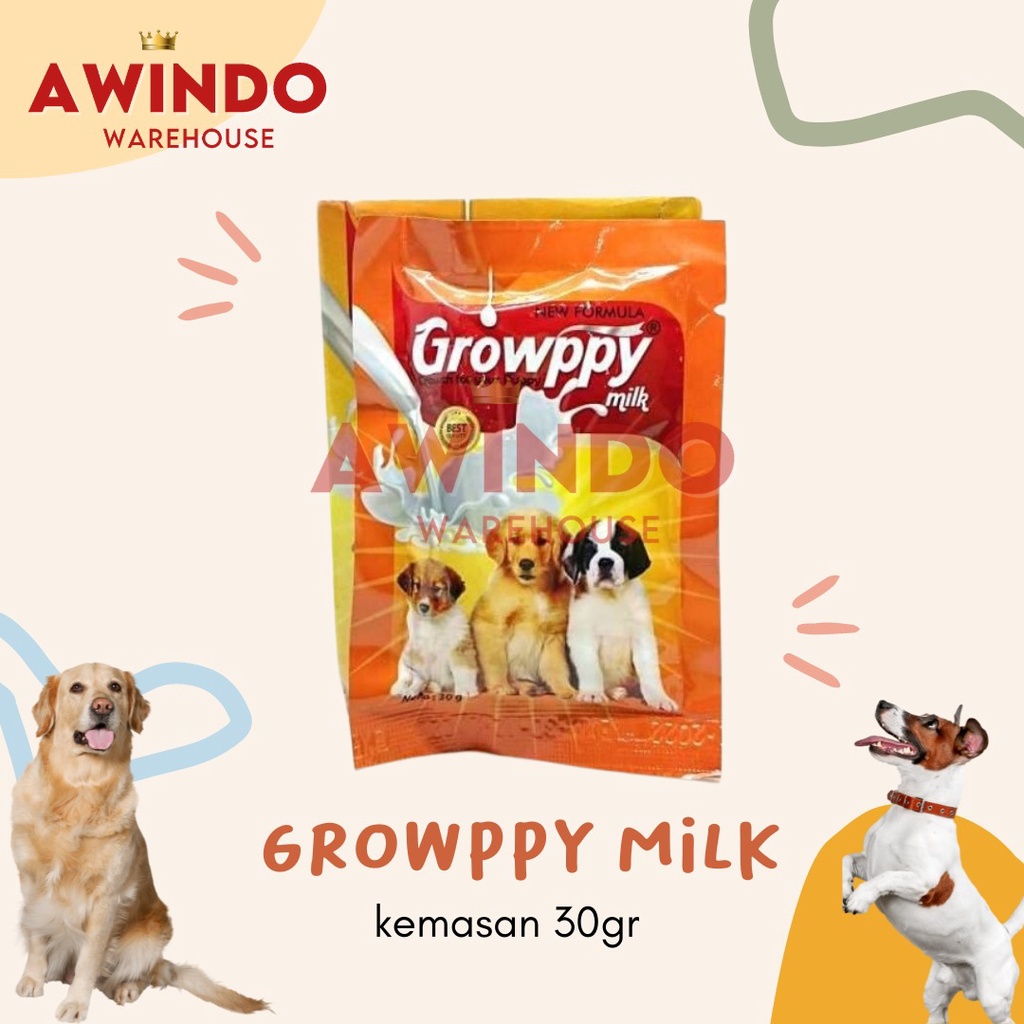 GROWPPY ANJING 1 SACHET - Susu Anak ANJING Baby DOG Milk 30gr 30 gr