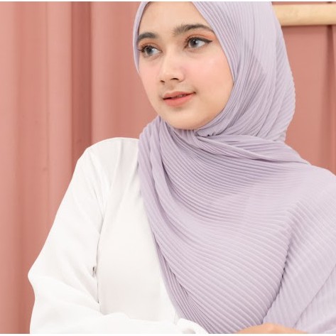 Pashmina Full Plisket TANPA GARIS TENGAH Bahan BabyDoll Ceruty PREMIUM