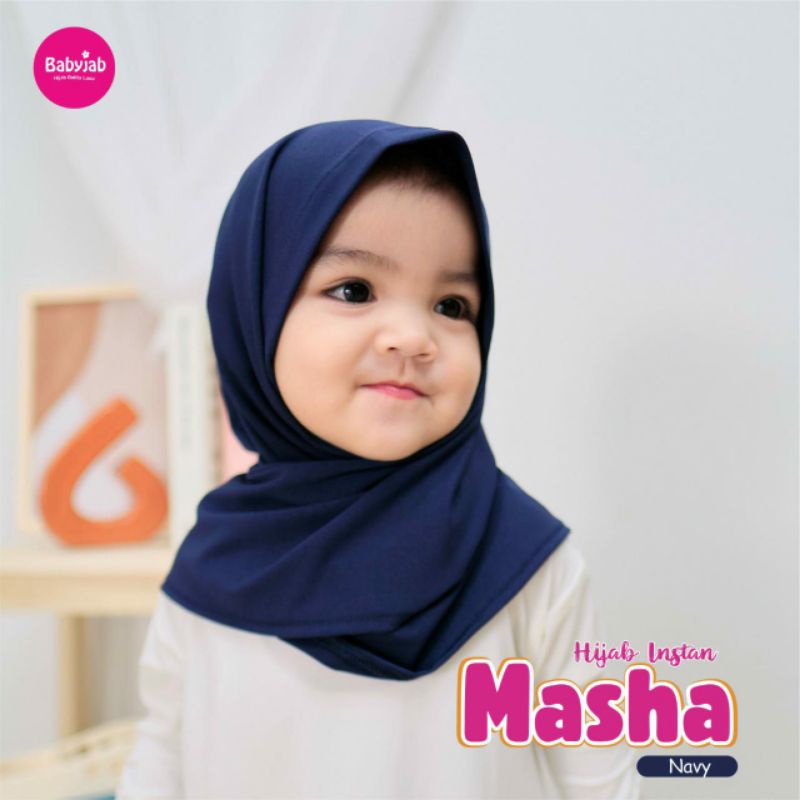 HIJAB INSTAN MASHA BY BABYJAB,hijabbayi,hijablucu,hijab cantik, babyjab lucu-Navy