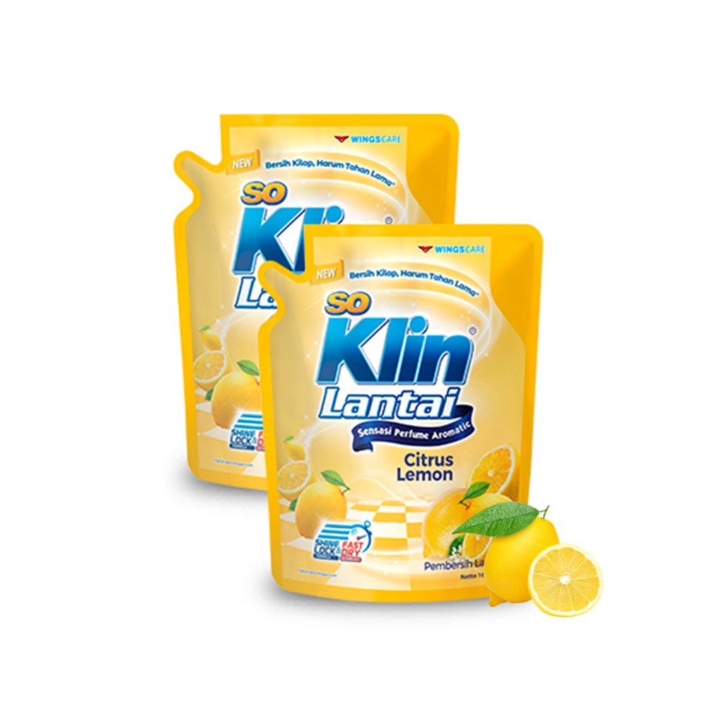 So Klin Pembersih Lantai Kuning Pouch 1600ML Twinpack