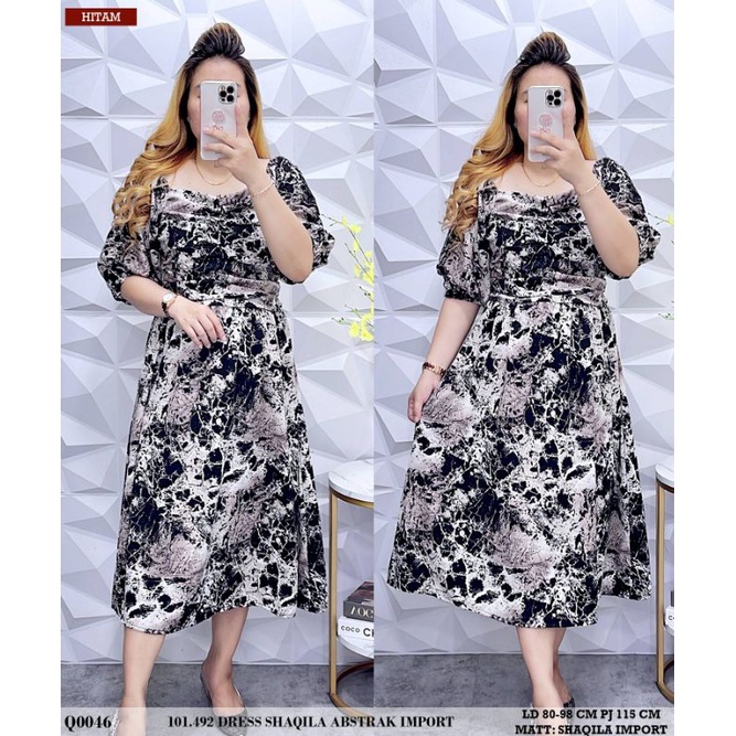 DRESS BUNGA PRINTING SABRINA MIDI DRESS BANGKOK QQ 1011 4922