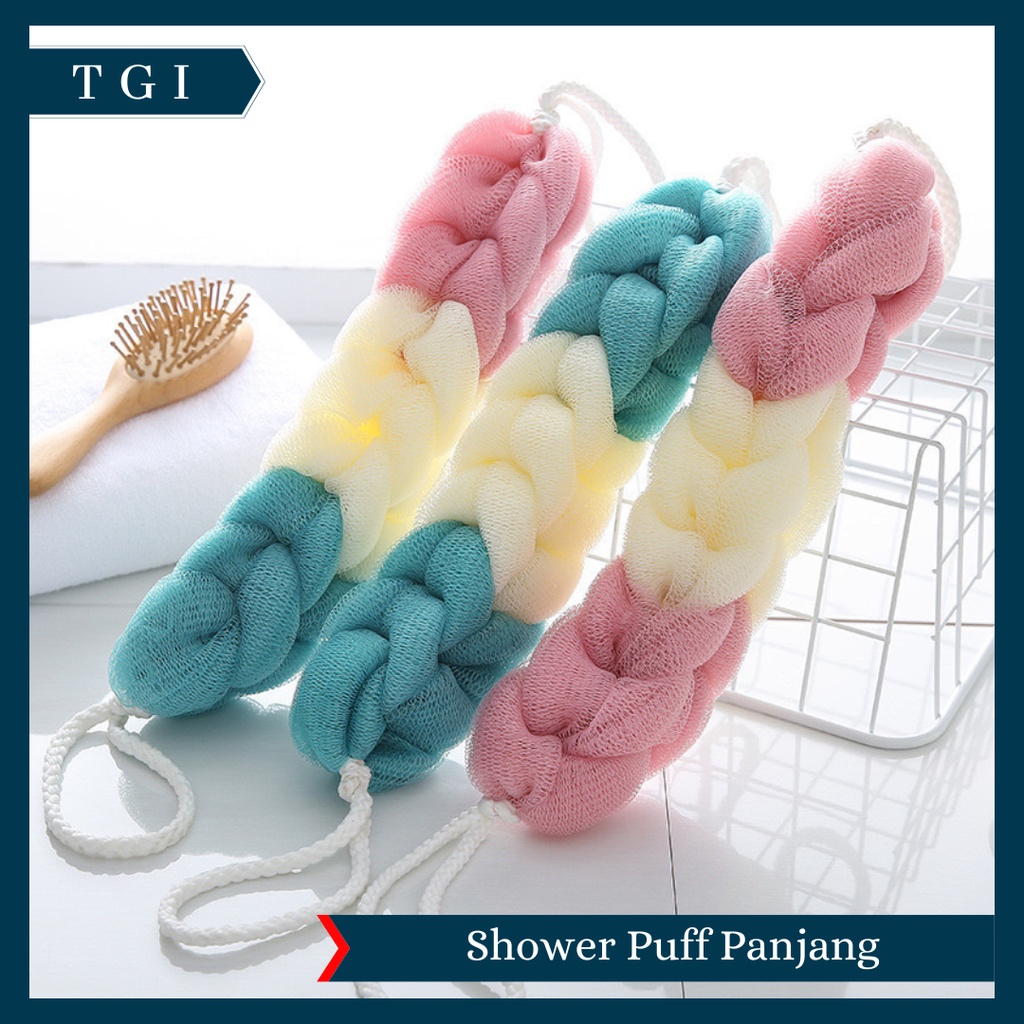 TGI - SPONS MANDI SHOWER PUFF SPONS BUSA PANJANG SPONGE BAGUS PREMIUM / SHOWER PUFF PREMIUM / SHOWER PUFF MANDI / SPONS MANDI PANJANG SPON MANDI KEPANG SHOWER PUFF SPONGE MANDI