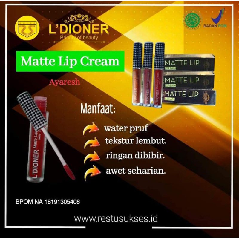 matte lip cream Ldioner /lipstik