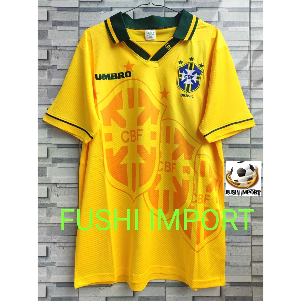 RETRO | Jersey Baju Bola Brasil Home 1994 1995 Grade Ori