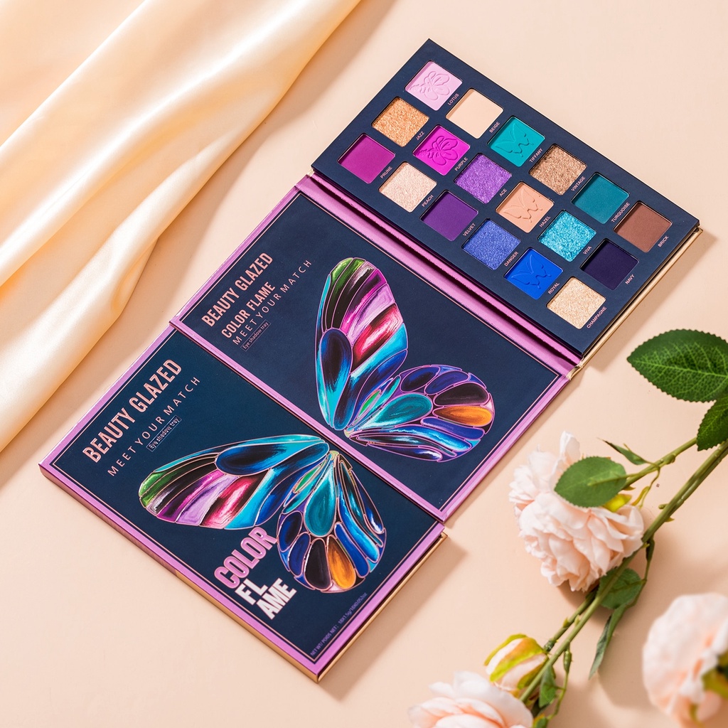 Beauty Glazed Flame Eyeshadow 18 Color Eyeshadow Matte Beauty Glazed Eyeshadow Glitter Beauty Glazed Eyeshadow Pallete Beauty Glazed Eyeshadow Palet Beauty Glazed