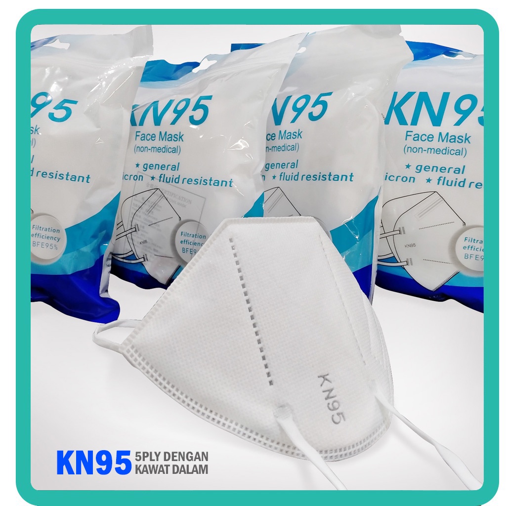 Disposable Mask KN95 10pcs/pack Masker KN95 5ply 5 layer isi 10 pcs Masker KN 95 5 ply Mask K N95