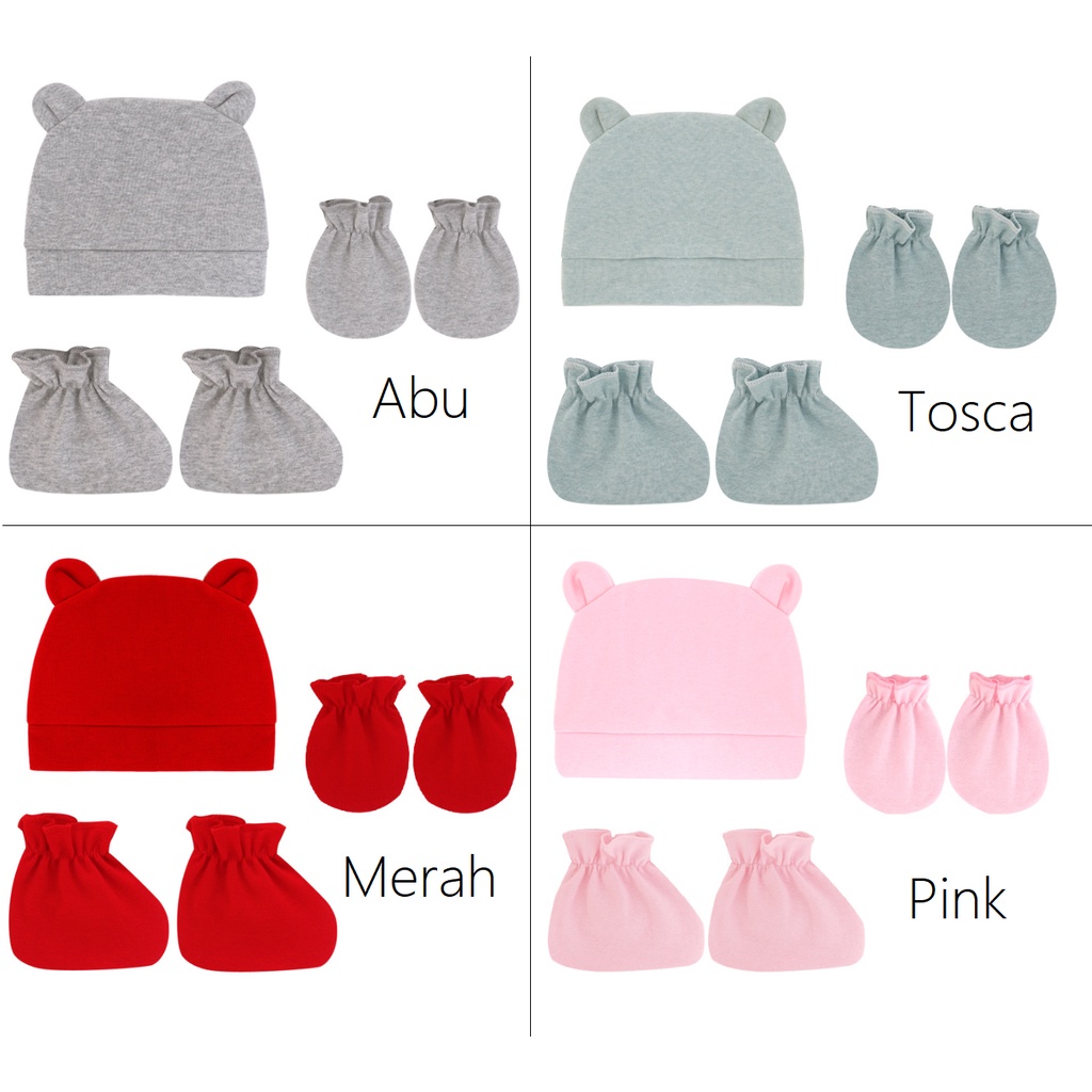 Topi Bayi &amp; Mitten Bayi &amp; Booties - Sarung Tangan Dan Kaos Kaki Bayi