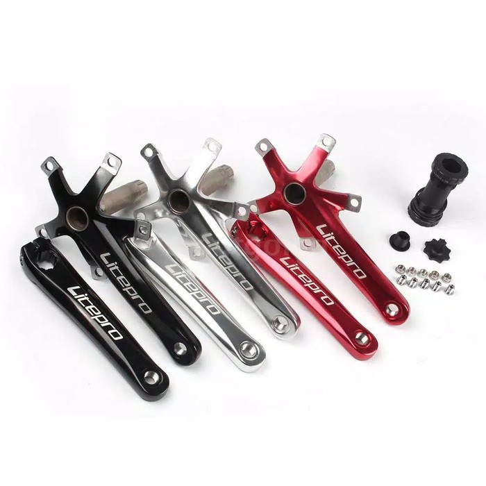 Crankset Crank Arm Set Litepro Sepeda Lipat Seli MTB Original