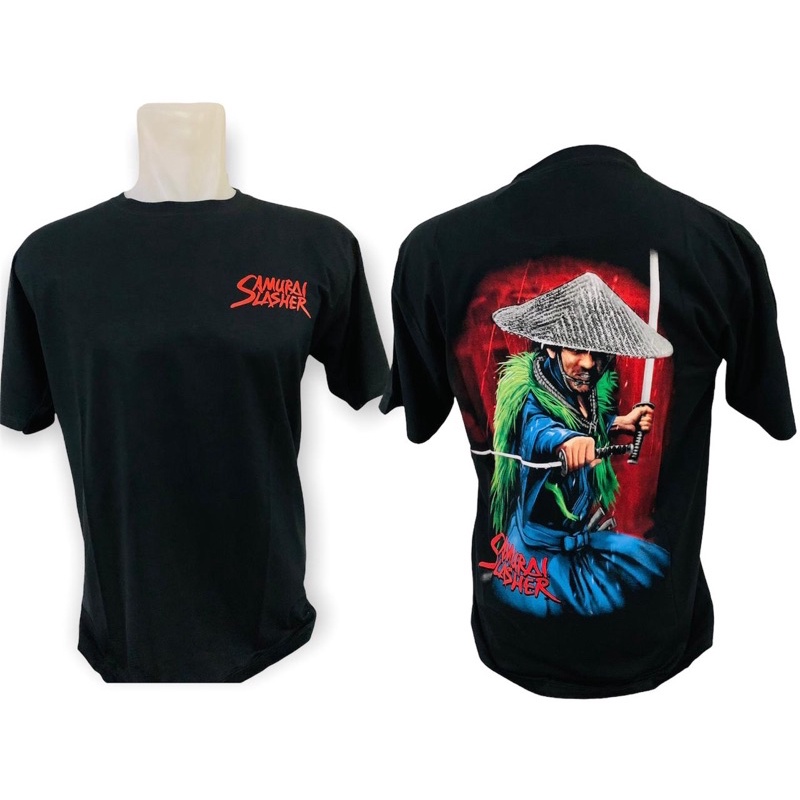Kaos Pria/T-Shirt Pria Samurai Slasher Backprint Warna Hitam Distro Murah