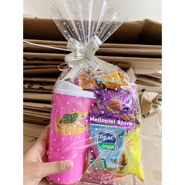 

PARCEL GELAS CILUKBA BIG + BINGKISAN SNACK KEMASAN ULTAH
