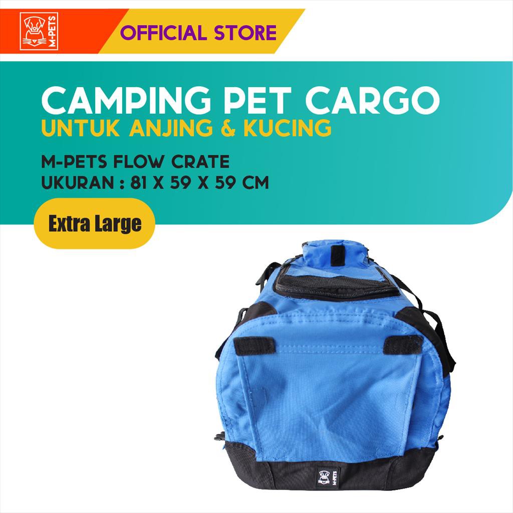 M-PETS Flow Crate Camping Pet Cargo XL / Kandang Travel Rangka Besi