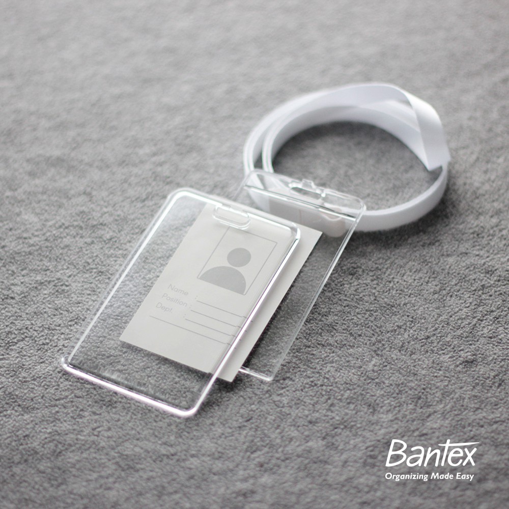 Bantex Transparent ID Card Holder Lanyard Protrait 8868 / Photo Card Korea