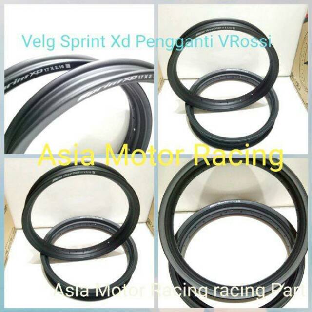 Velg Rossi Sprint Xd 300 -350 ring 17 tapak lebar  hole 28