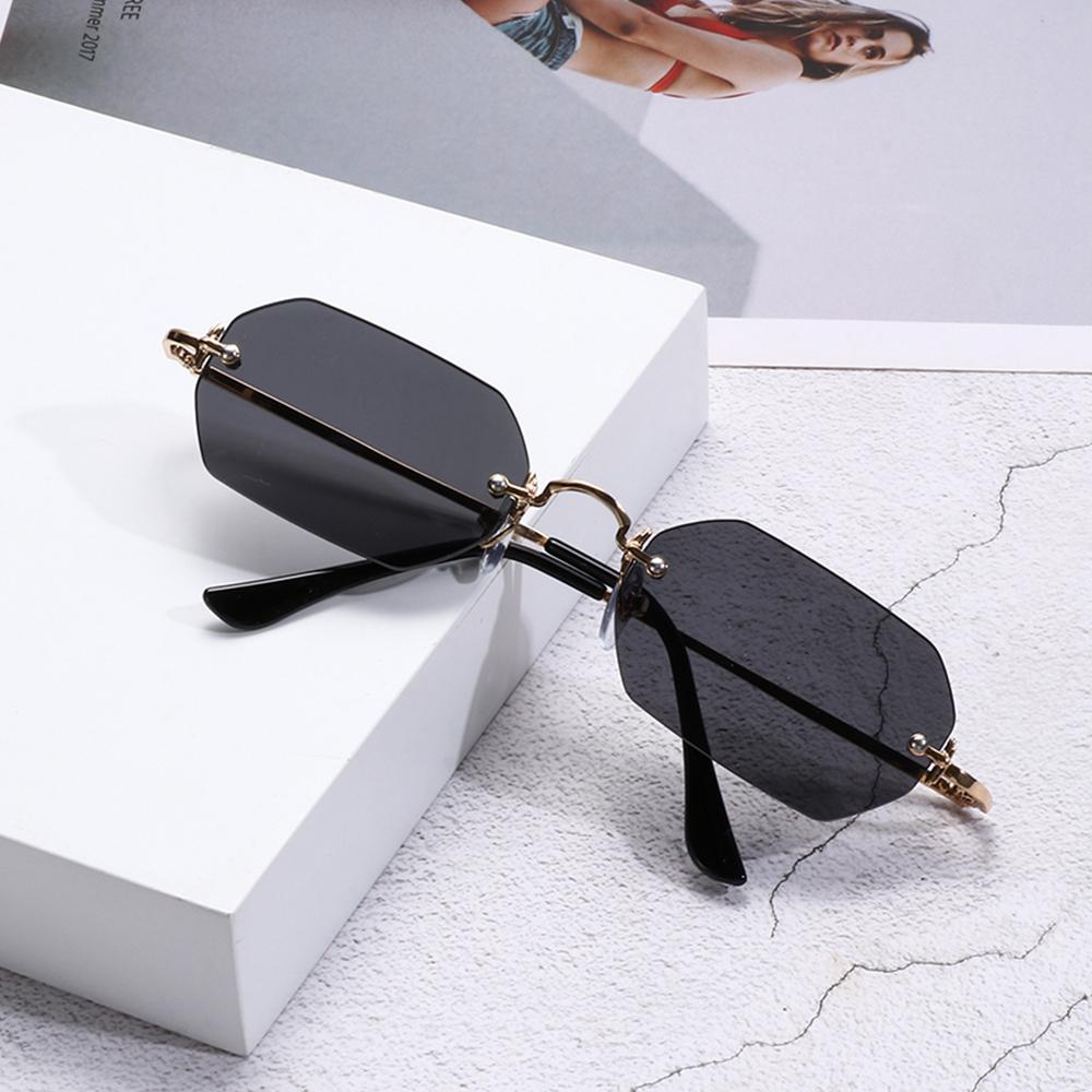 Lily Kacamata Hitam Persegi Panjang Untuk Wanita Trend Rimless Small Frame Eyewear