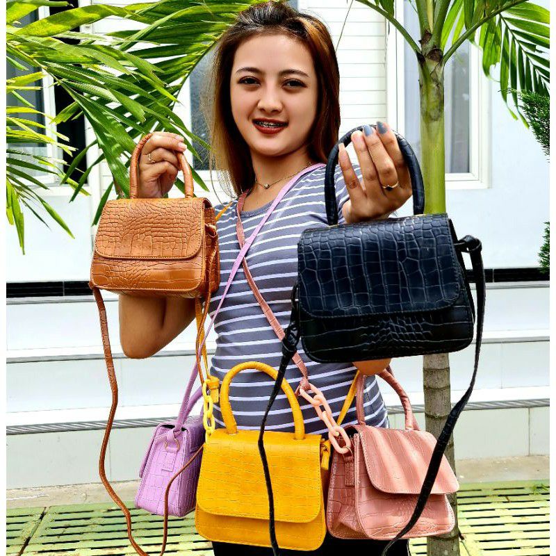 Tas wanita croco premium - jinjing croco selempang buaya - CROCO CALLA